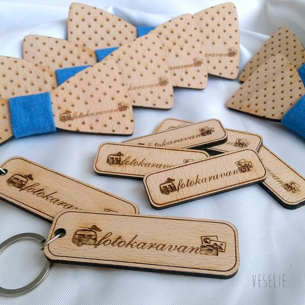 reklamne, firemne predmety, klucenky, motyliky, odtnaky, s logom